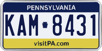 PA license plate KAM8431