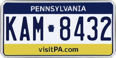 PA license plate KAM8432