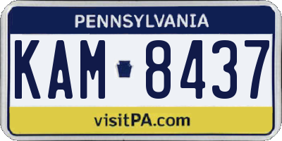 PA license plate KAM8437