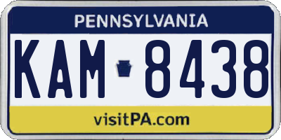 PA license plate KAM8438