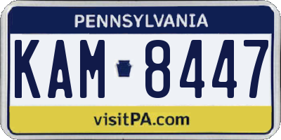 PA license plate KAM8447