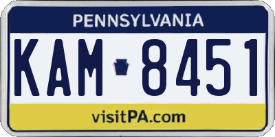 PA license plate KAM8451