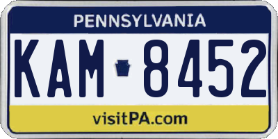 PA license plate KAM8452
