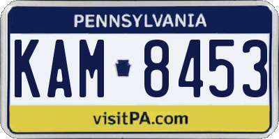 PA license plate KAM8453