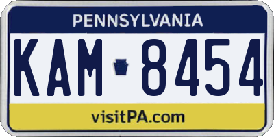 PA license plate KAM8454