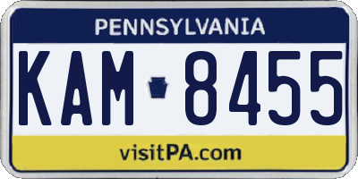 PA license plate KAM8455