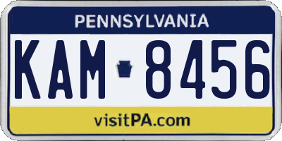 PA license plate KAM8456