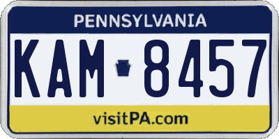 PA license plate KAM8457