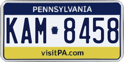 PA license plate KAM8458