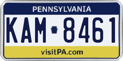 PA license plate KAM8461