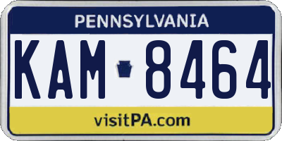 PA license plate KAM8464