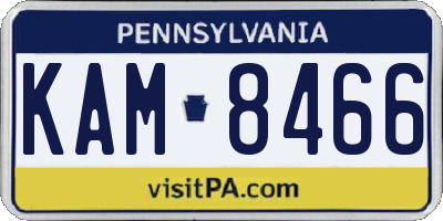 PA license plate KAM8466