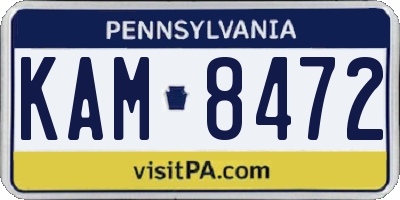 PA license plate KAM8472