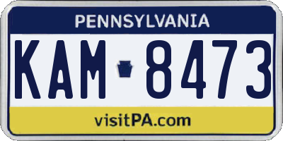 PA license plate KAM8473