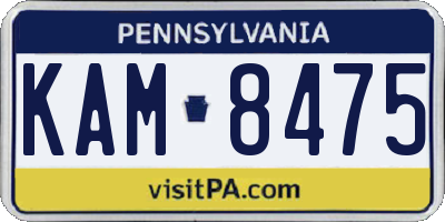 PA license plate KAM8475