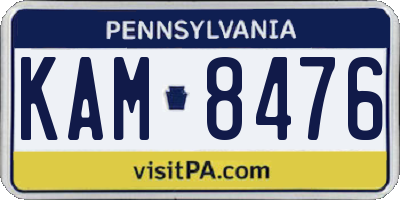 PA license plate KAM8476