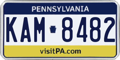PA license plate KAM8482