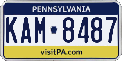 PA license plate KAM8487