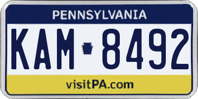 PA license plate KAM8492