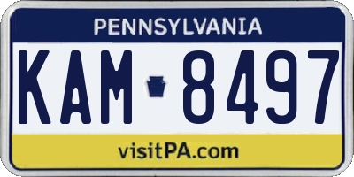 PA license plate KAM8497