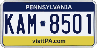 PA license plate KAM8501