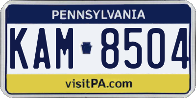 PA license plate KAM8504