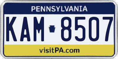 PA license plate KAM8507