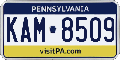 PA license plate KAM8509