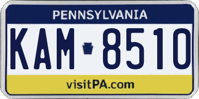 PA license plate KAM8510