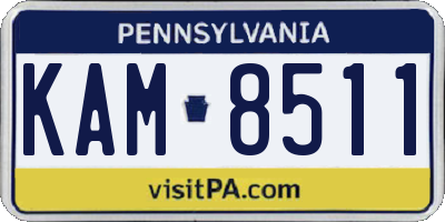 PA license plate KAM8511