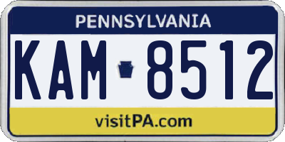 PA license plate KAM8512