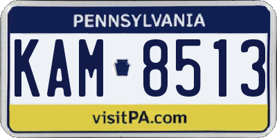 PA license plate KAM8513
