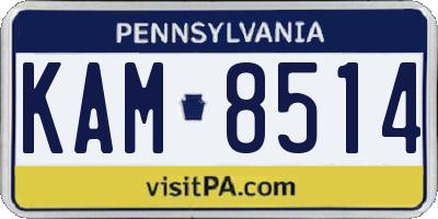 PA license plate KAM8514
