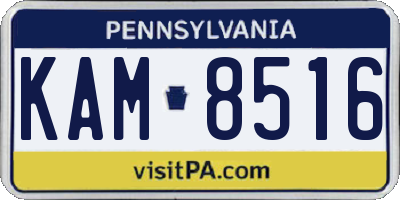 PA license plate KAM8516