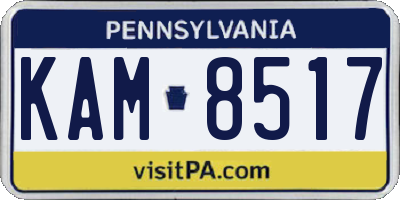 PA license plate KAM8517