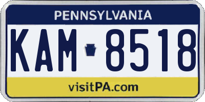 PA license plate KAM8518