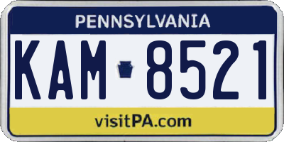 PA license plate KAM8521