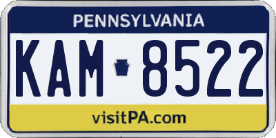 PA license plate KAM8522