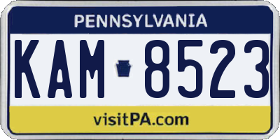 PA license plate KAM8523