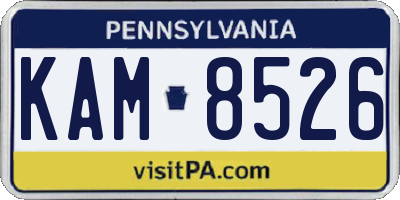 PA license plate KAM8526