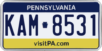 PA license plate KAM8531