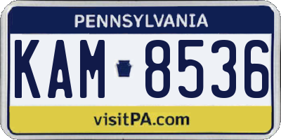 PA license plate KAM8536