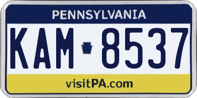 PA license plate KAM8537