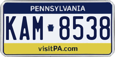 PA license plate KAM8538