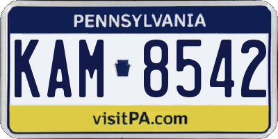 PA license plate KAM8542
