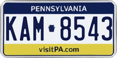 PA license plate KAM8543