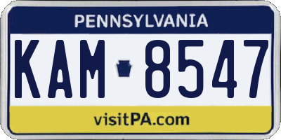 PA license plate KAM8547