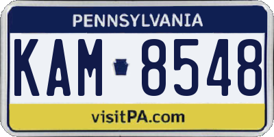 PA license plate KAM8548