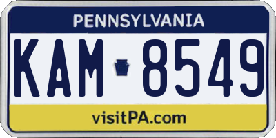 PA license plate KAM8549