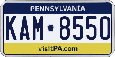 PA license plate KAM8550